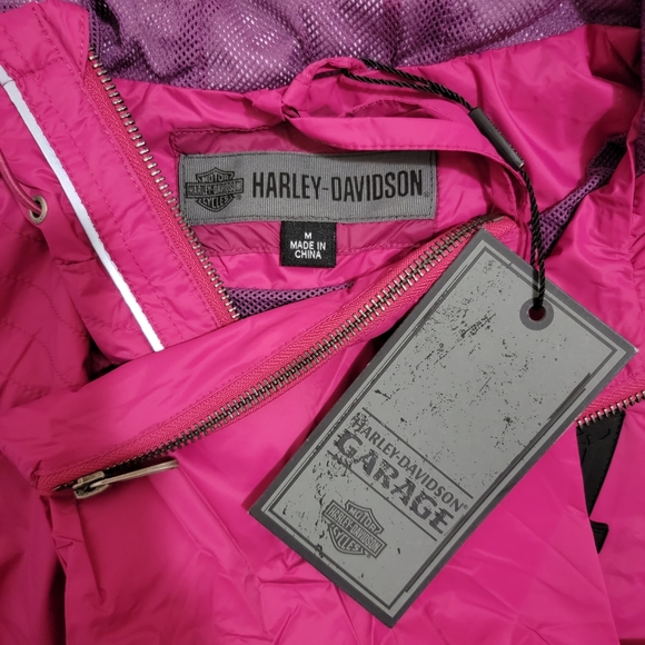 Harley-Davidson Packable Hooded Nylon Jacket Pink - Picture 4 of 5